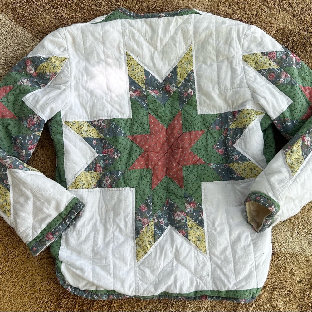 Vintage Handmade Cottage Core Quilt Jacket size small - Picture 2 of 11